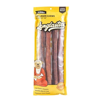 Barking Buddha Longlastics™ Jumbo Collagen Stick 12-inch, 4-Pack, Dog Chew