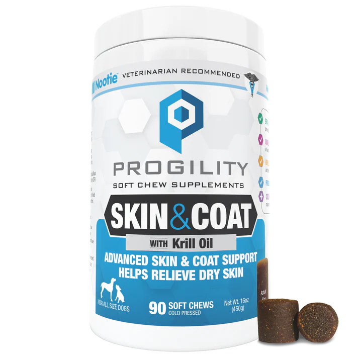 Nootie Progility Skin & Coat Soft Chews, 90-Count, Dog Supplement