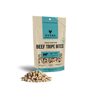 Vital Essentials Freeze-Dried Raw Beef Tripe Bites 2.3-oz, Dog Treat
