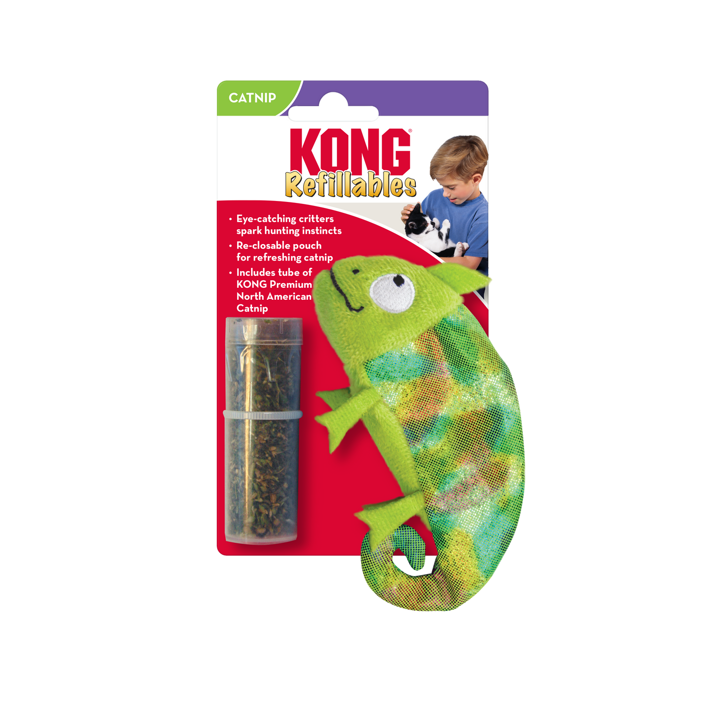 Kong Refillables Chameleon, Cat Toy