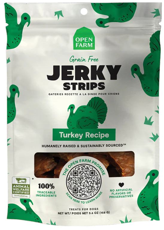 Open Farm Grain-Free Turkey Jerky Strips 5.6-oz, Dog Treat