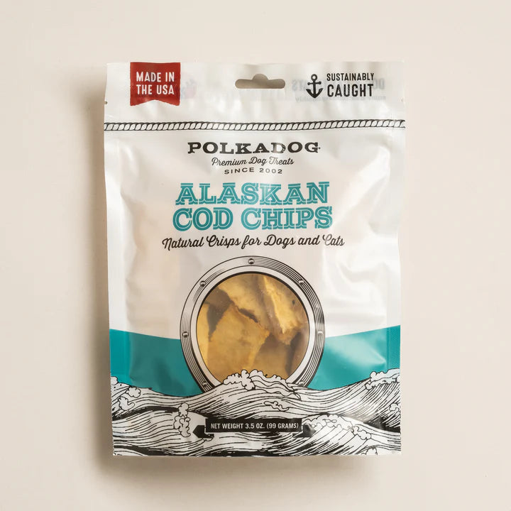 Polkadog Alaskan Cod Chips 3.5-oz, Dog Treat