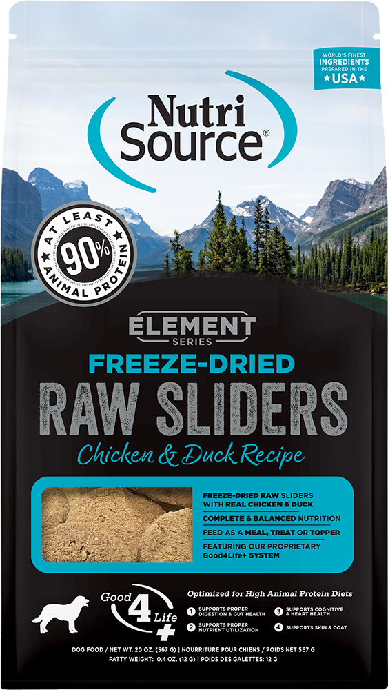 Nutrisource Element Series Raw Sliders Chicken & Duck Recipe 20-oz, Freeze-Dried Dog Food