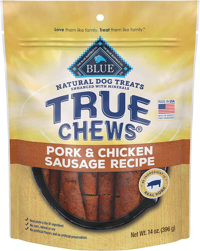 Blue Buffalo True Chews® Premium Treats Pork & Chicken Sausage Recipe 14-oz , Dog Treat