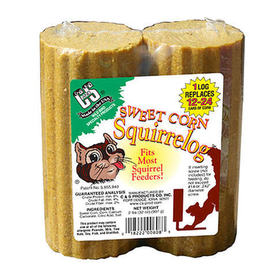 C & S Sweet Corn Squirrellog 2-Pack, Squirrel Treat