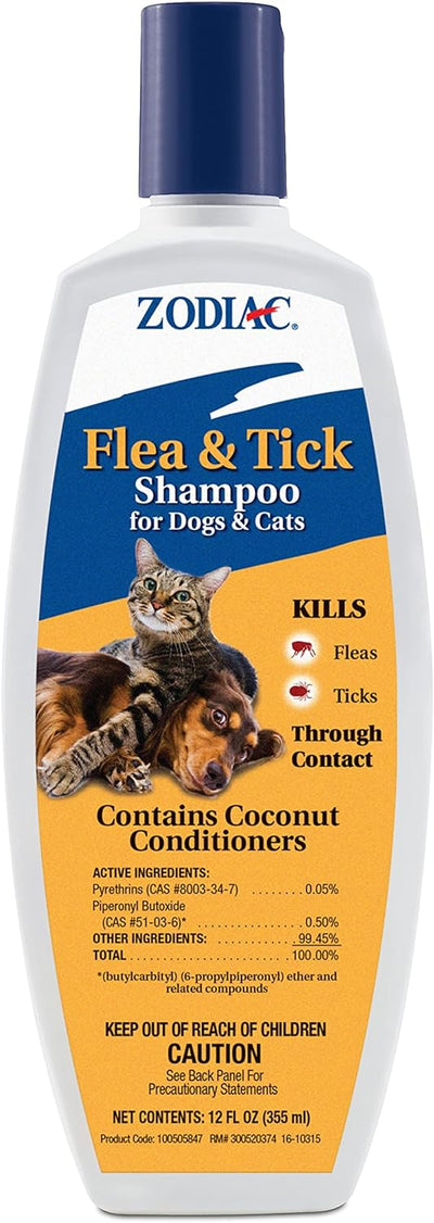 Zodiac Flea & Tick Shampoo For Dogs & Cats, 12-oz