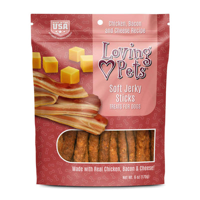 Loving Pets Bacon & Cheese Jerky Sticks 6-oz, Dog Treat
