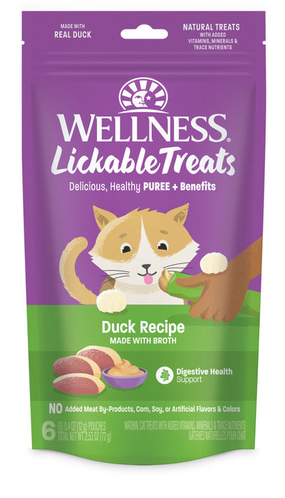 Wellness Lickable Treats Duck Recipe 6-Pack, Cat Treat