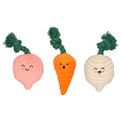 Pearhead Easter Spring Garden Veggies With Rope 3-Pack, Dog Toy