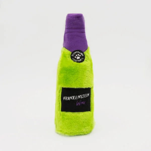 Zippy Paws Halloween Happy Hour Crusherz Frankenstein Wine, Dog Toy