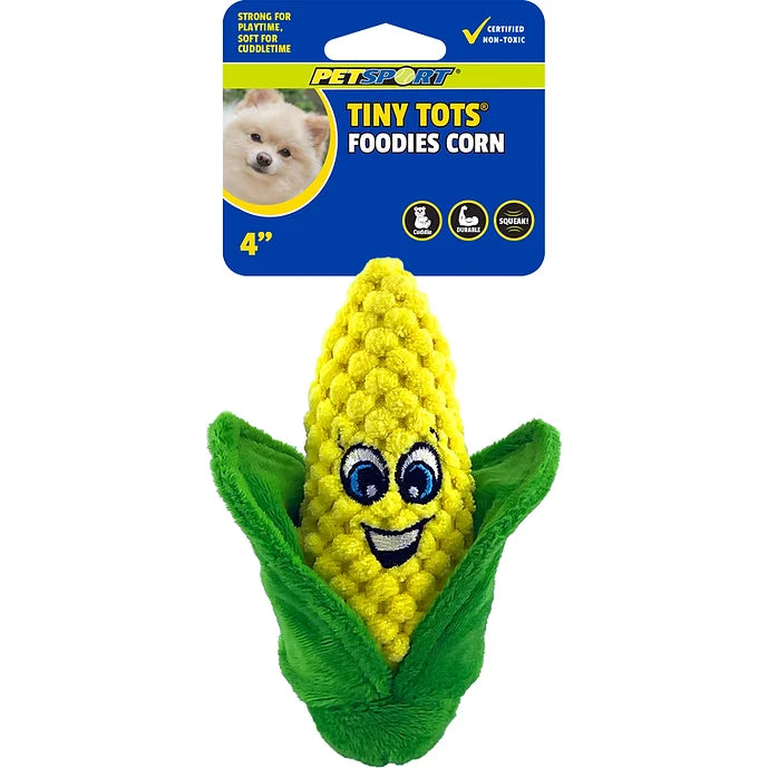 Petsport Tiny Tots Foodies Corn, Dog Toy