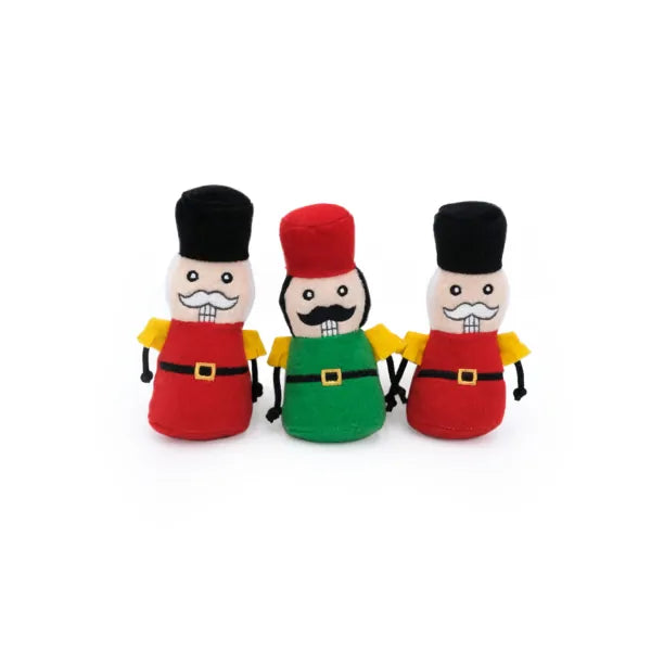 Zippy Paws Holiday Miniz 3-Pack Nutcrackers, Dog Toy