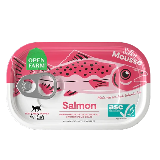 Open Farm Salmon 3.17-oz, Cat Meal Topper, Case Of 17