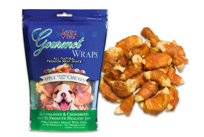 Loving Pets Gourmet Chicken-Wrapped Apple Treat 6-oz, Dog Treat