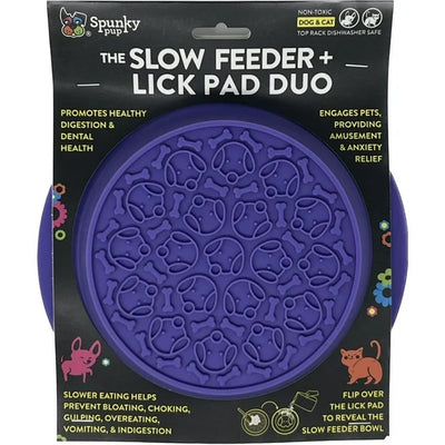 Spunky  Pup Slow Feeder/Lickpad Combo Bowl For Pets