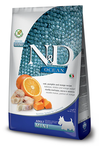 Farmina N&D Ocean Cod, Pumpkin & Orange Adult Mini, Dry Dog Food