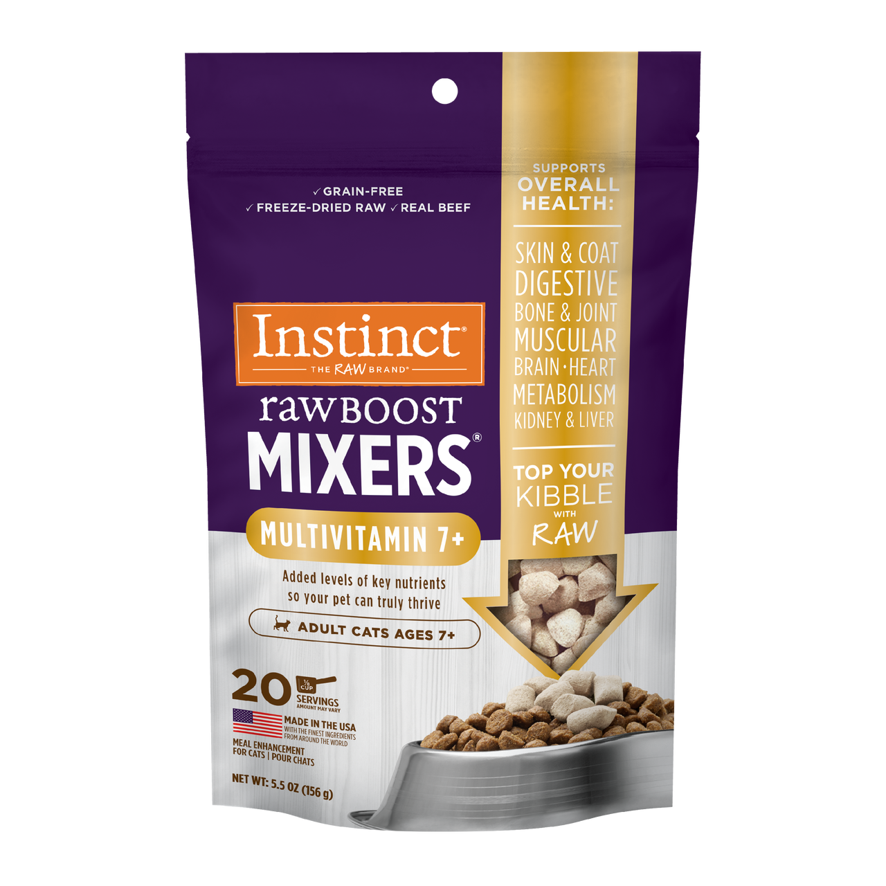 Instinct Raw Boost Mixers Multivitamin For Adults Ages 7+ Freeze-Dried 5.5-oz, Cat Food Topper