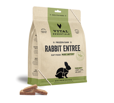 Vital Essentials Rabbit Patties Frozen Raw Cat Food, 28-oz Bag