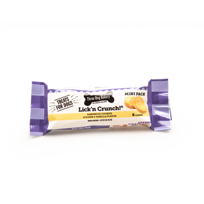Three Dog Bakery Lick’n Crunch!® Golden Vanilla Flavor 6-Pack, Dog Treat