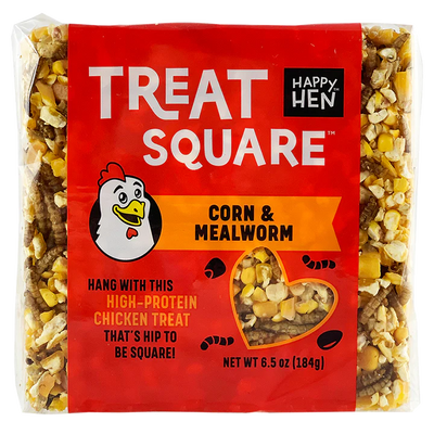 Happy Hen Treats Treat Square Corn & Mealworm Recipe, Poultry Treat