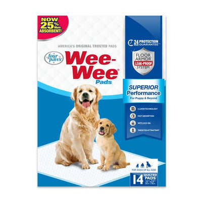 Four Paws Wee-Wee®  Superior Performance Pee Pads  22-Inch X 23-Inch, 14-Count