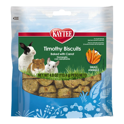 Kaytee Timothy Biscuits Baked With Carrot 4-oz, Small Animal Treat