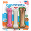 Nylabone Pink Small/Regular  Puppy Chew Triple Pack, Dog Toy
