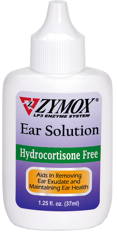Zymox Enzymatic Ear Solution Hydrocortisone Free For Pets, 1.2-oz