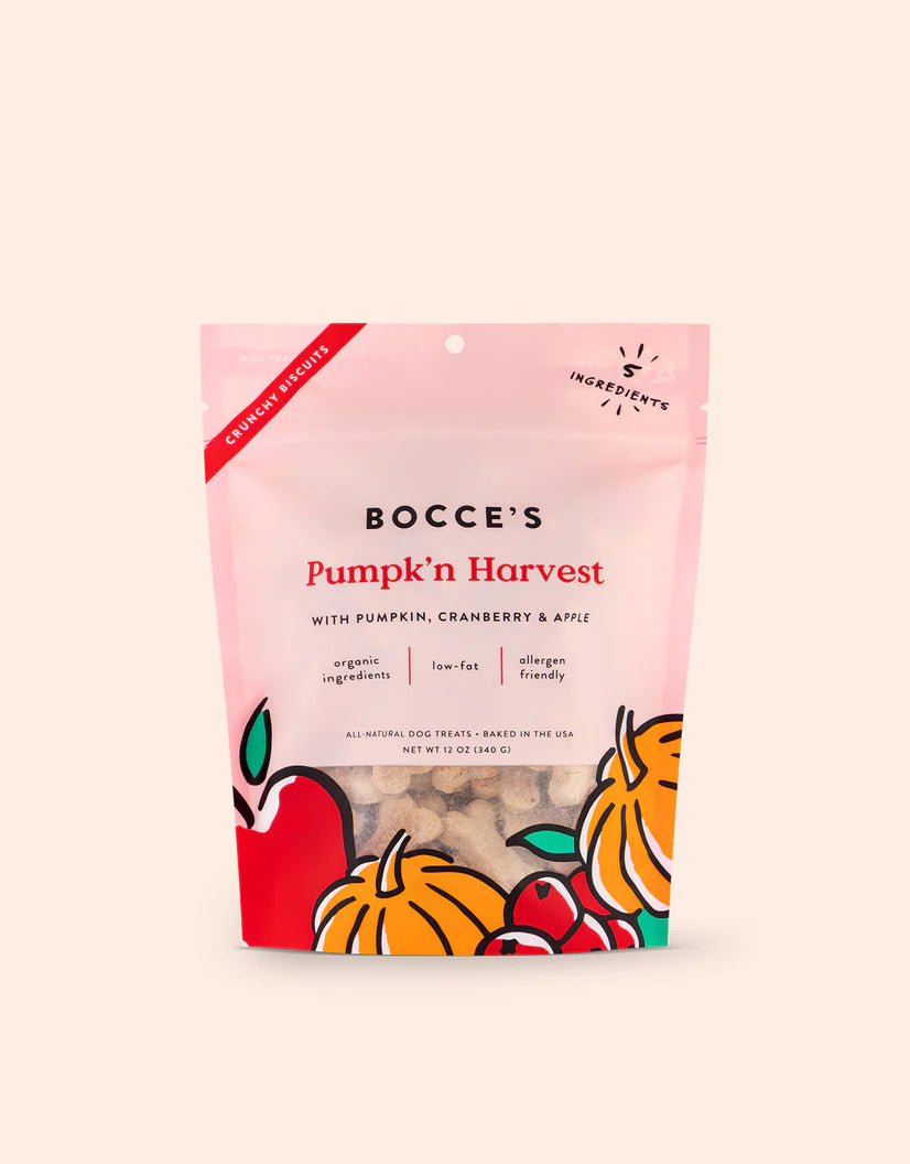 Bocce's Bakery Pumpk'n Harvest Biscuits 12-oz, Dog Treat