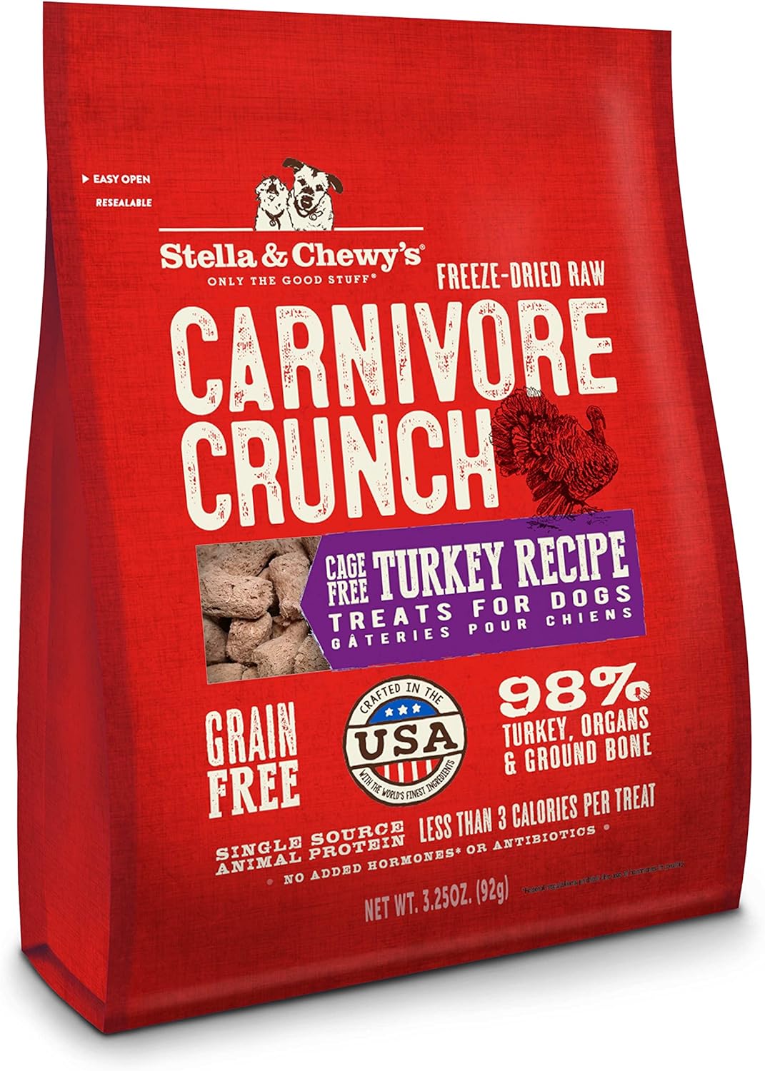 Stella & Chewy's Carnivore Crunch Freeze-Dried Turkey Recipe 3.5-oz, Dog Treat