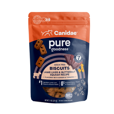 Canidae Pure Biscuits Lamb Liver & Butternut Squash 11-oz,Dog Treat