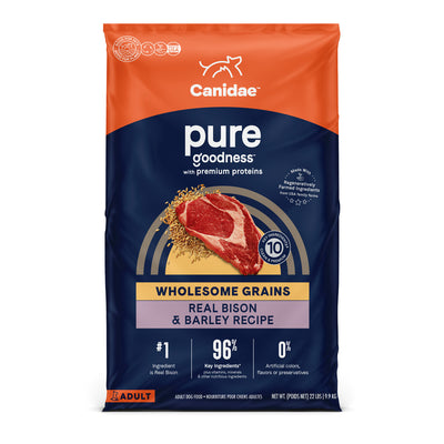 Canidae PURE Dry Dog Food: Real Bison & Barley Recipe With Wholesome Grains 22-lb , Dry Dog Food