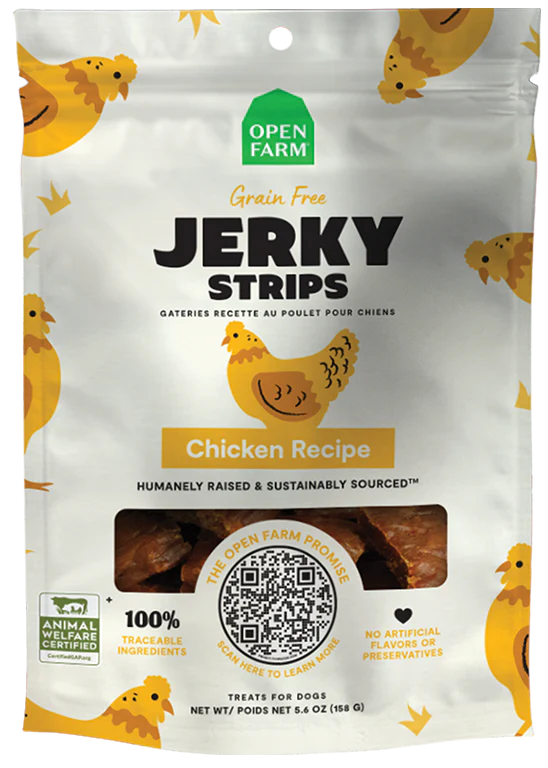 Open Farm Grain-Free Chicken Jerky Strips 5.6-oz, Dog Treat