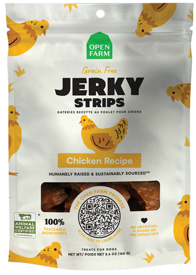 Open Farm Grain-Free Chicken Jerky Strips 5.6-oz, Dog Treat