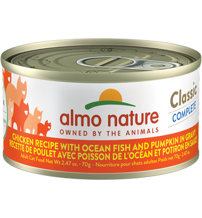 Almo Nature Grain-Free Chicken, Oceanfish & Pumpkin In Gravy 2.47-oz, Wet Cat Food, Case Of 12