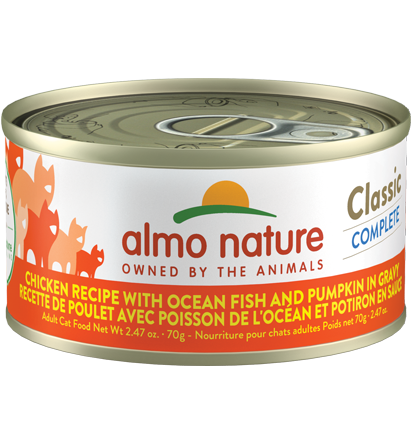 Almo Nature Grain-Free Chicken, Oceanfish & Pumpkin In Gravy 2.47-oz, Wet Cat Food, Case Of 12