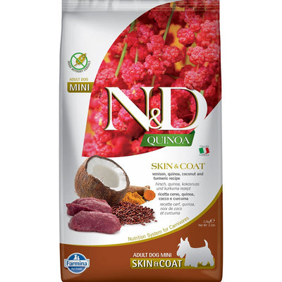 Farmina N&D Quinoa Skin & Coat Venison Recipe 15.4-lb, Dry Dog Food