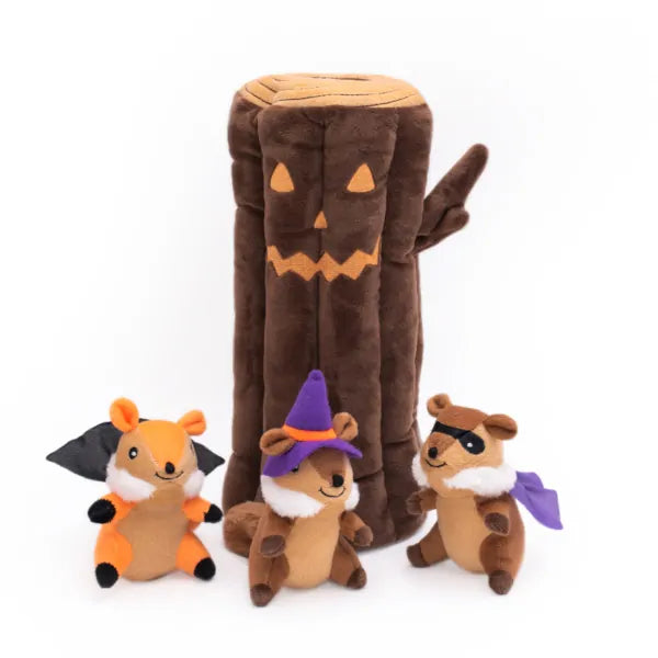 Zippy Paws Halloween Burrow® Haunted Log, Dog Toy