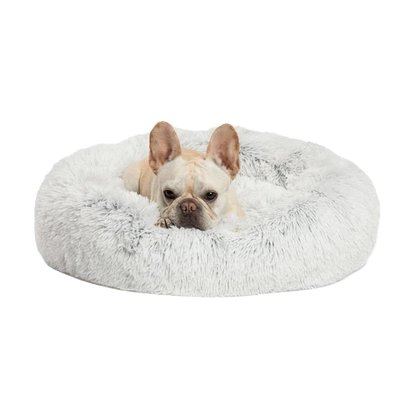 Best Friends By Sheri The Original Calming Donut Dog Bed in Shag Fur, Frost, 23-in x 23-in