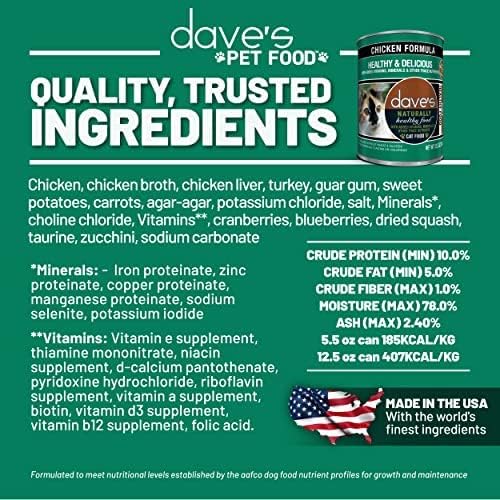 Dave's Pet Food Naturally Healthy Grain-Free Chicken Formula 5.5-oz, Case Of 24, Wet Cat Food
