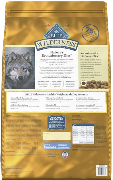 Blue Buffalo Wilderness Healthy Weight Chicken With Wholesome Grains Recipe 24-lb, Dry Dog Food