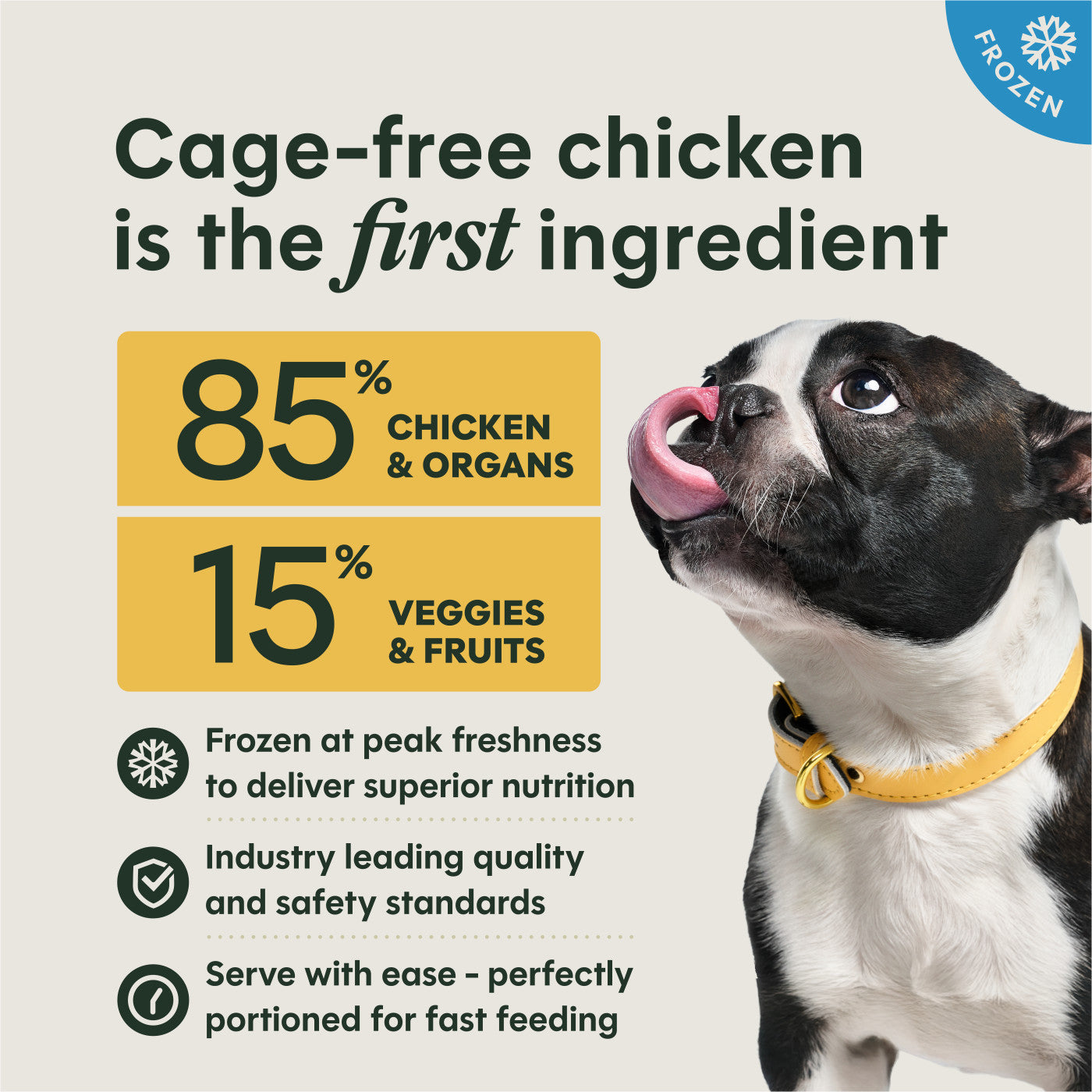 Instinct FreshRaw Patties Cage-Free Chicken Recipe, Frozen Raw Dog Food, 6-lb Bag