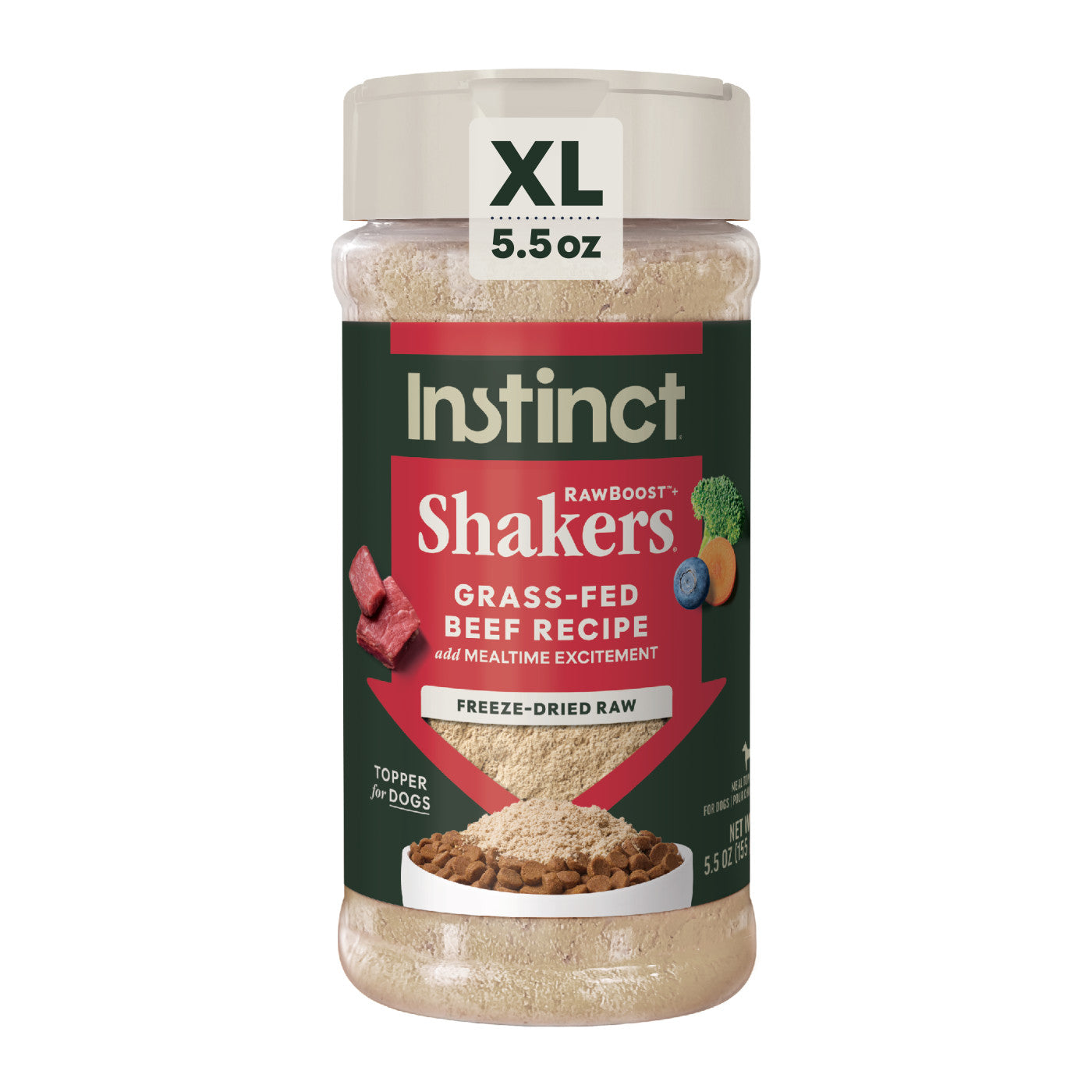 Instinct Raw Boost Shakers Beef Recipe 5.5-oz, Freeze-Dried Meal Topper