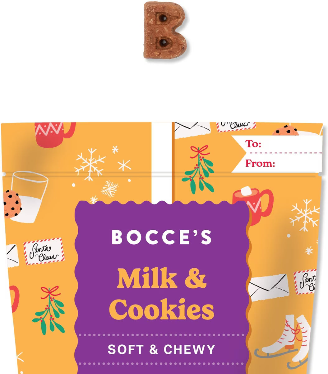 Bocce's Bakery Milk n Cookies Peanut Butter & Vanilla Dog Treats, 6-oz Bag