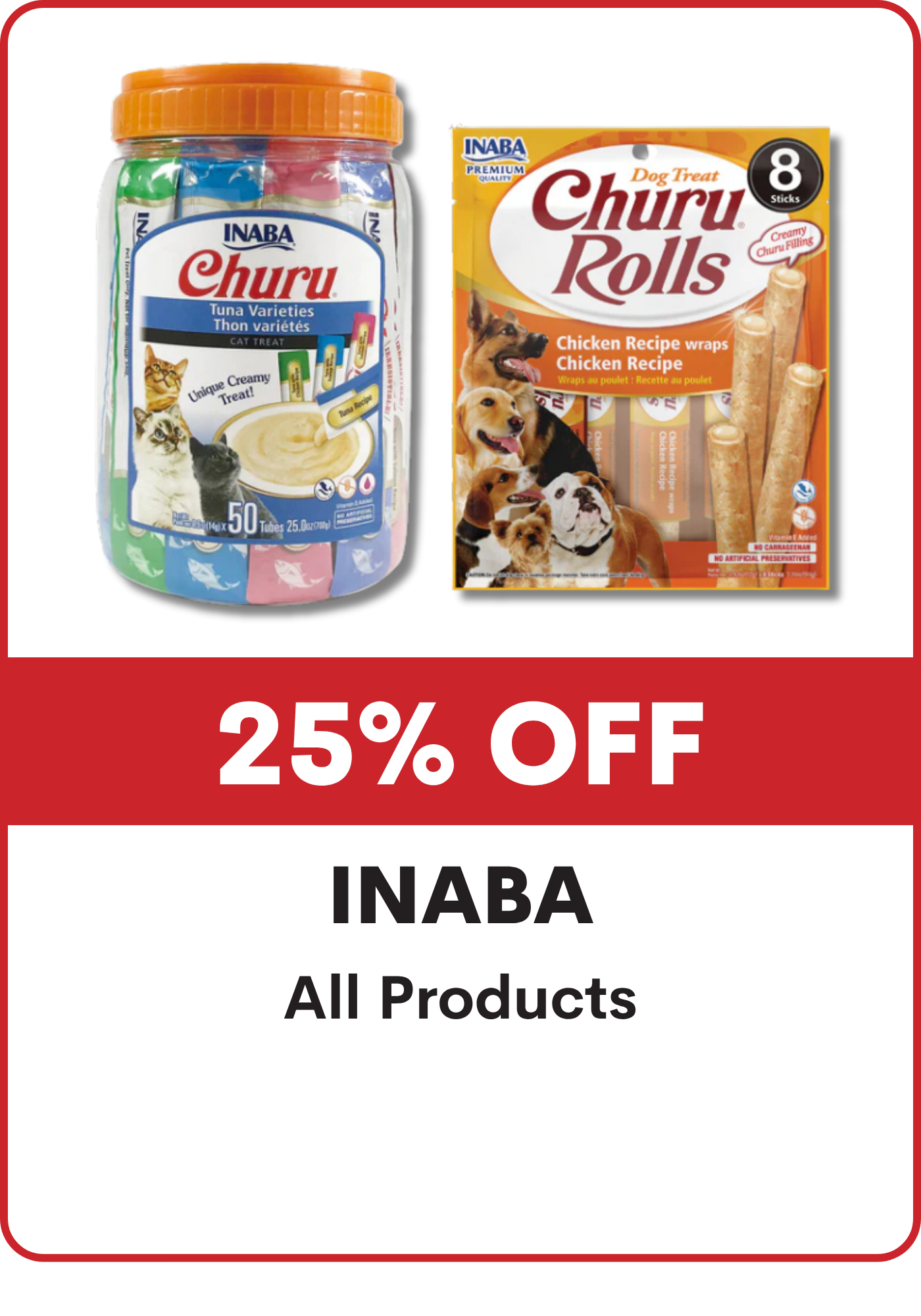 INABA Churu: 25% Off All Inaba Products