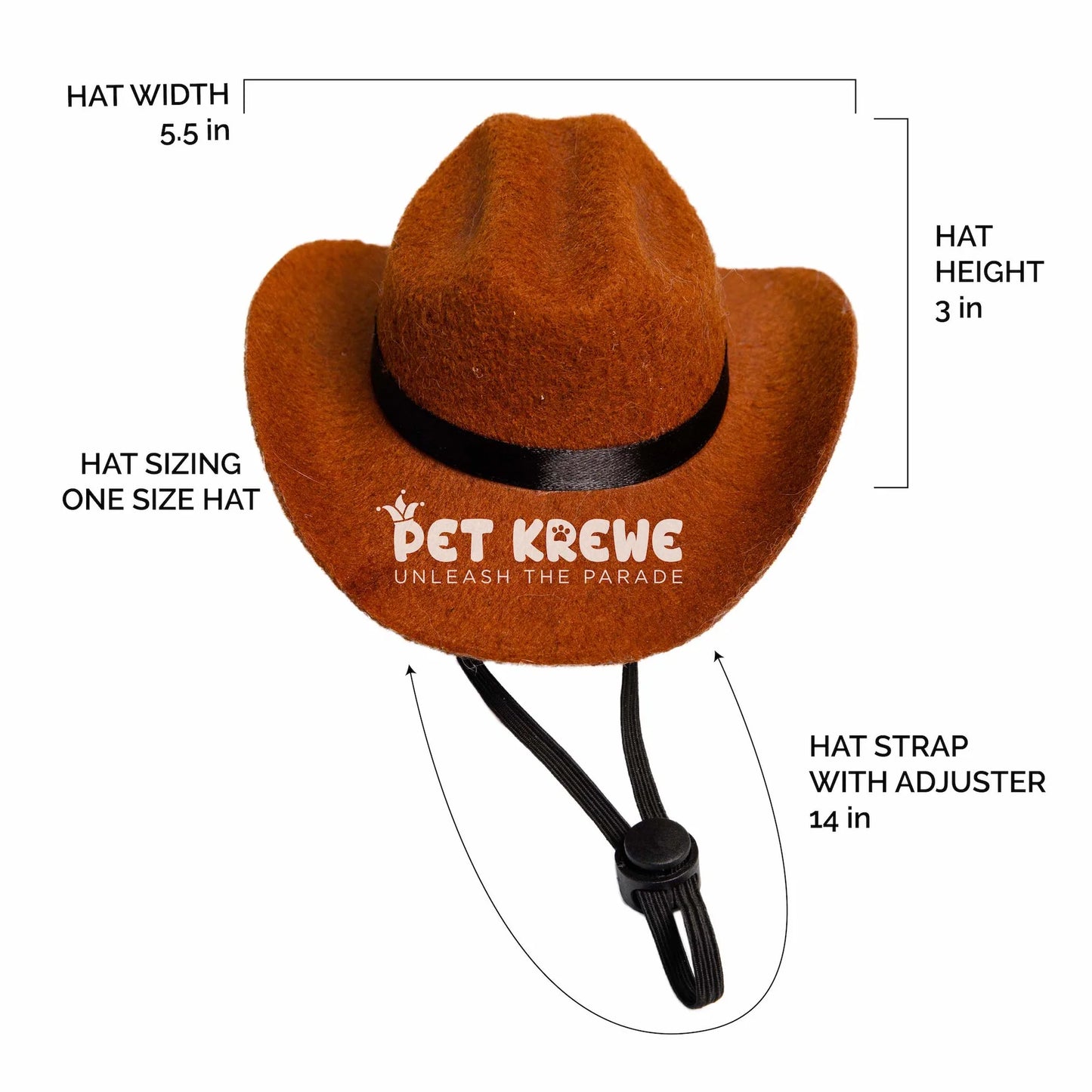 Pet Krewe Cowboy Hat, Dog Costume