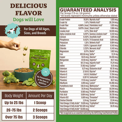 Natural Dog Company Whole Food Super Greens, Dog Food Supplement, 8-oz Pouch
