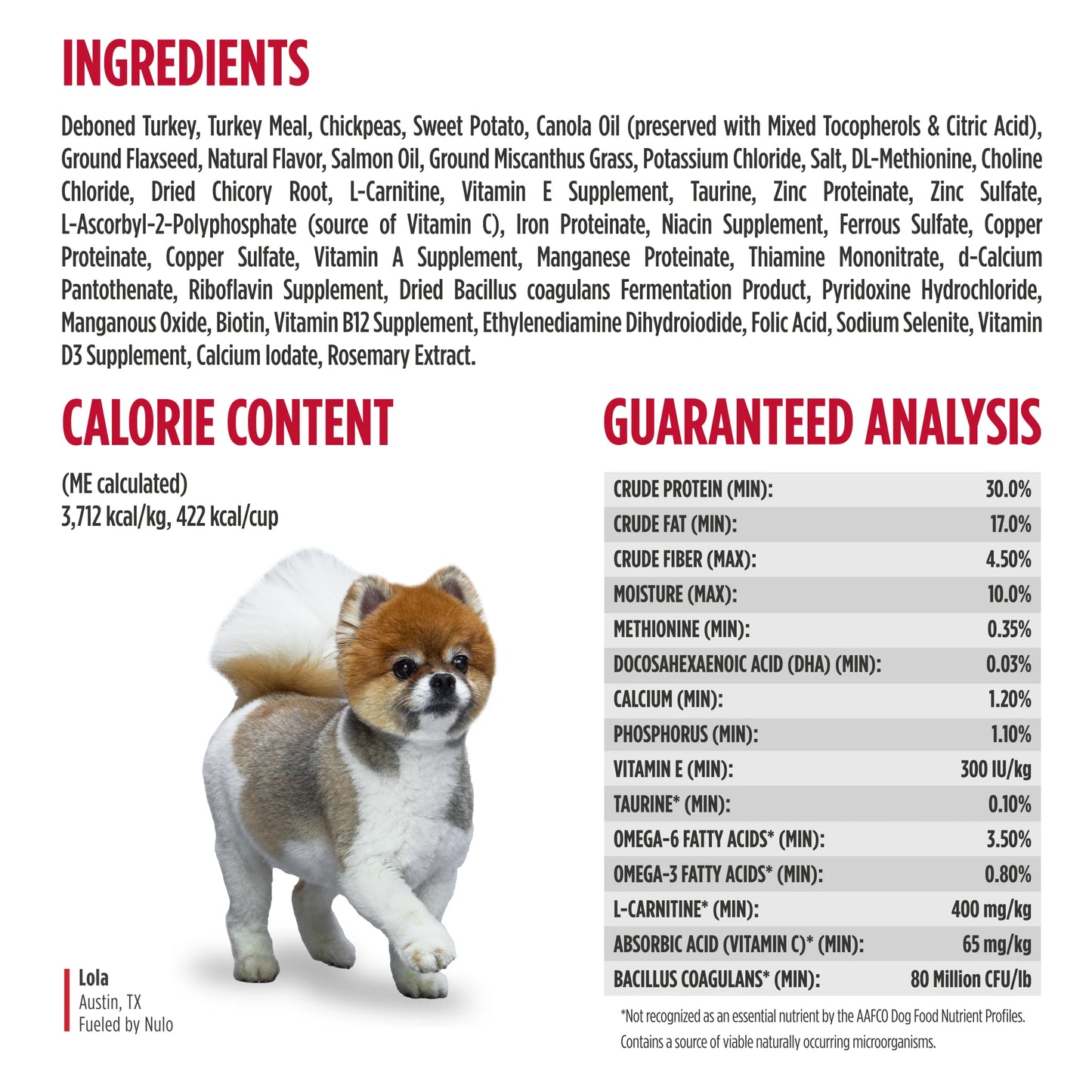 Nulo FreeStyle Limited+ Small Breed Turkey Recipe, Dry Dog Food, 4-lb Bag