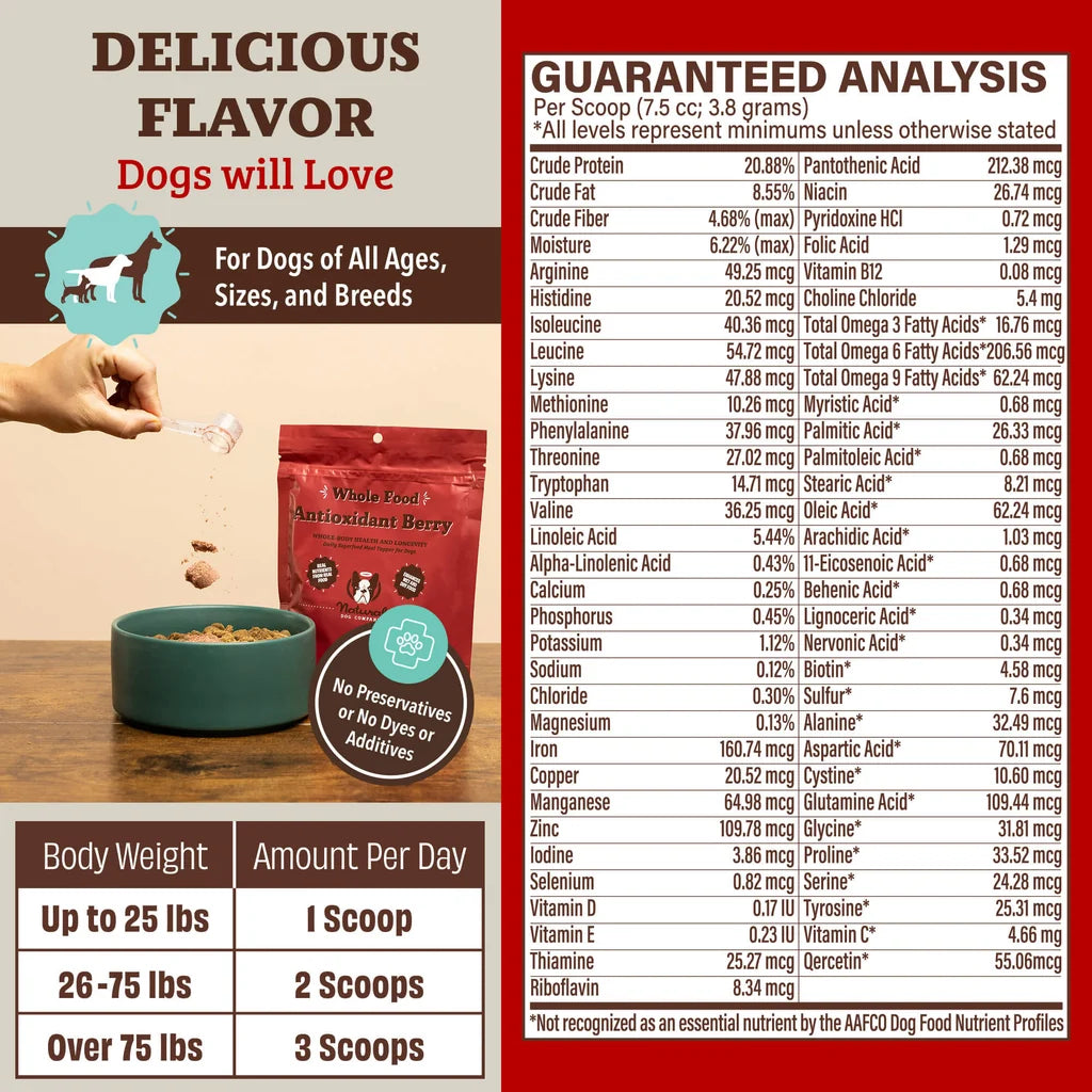 Natural Dog Company Whole Food Antioxidant Berry, Dog Food Supplement, 8-oz Pouch