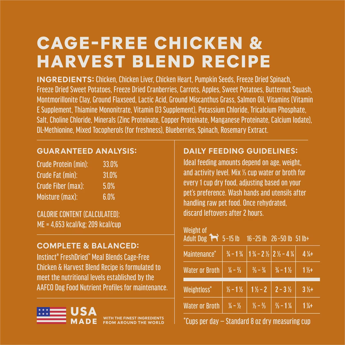 Instinct FreshDried Meal Blends Grain-Free Raw Chicken & Harvest Blend, Freeze-Dried Dog Food
